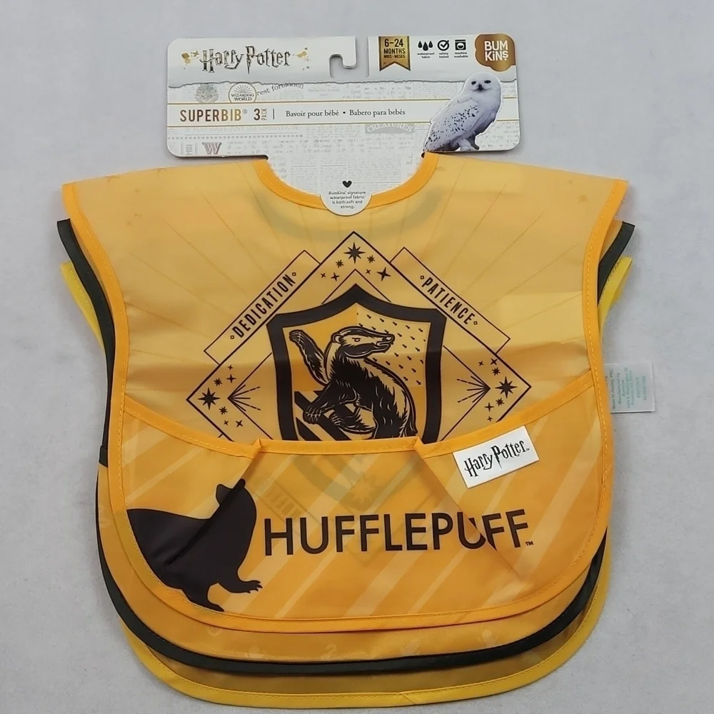 NWT reusable Harry Potter Hufflepuff bibsSet of 3